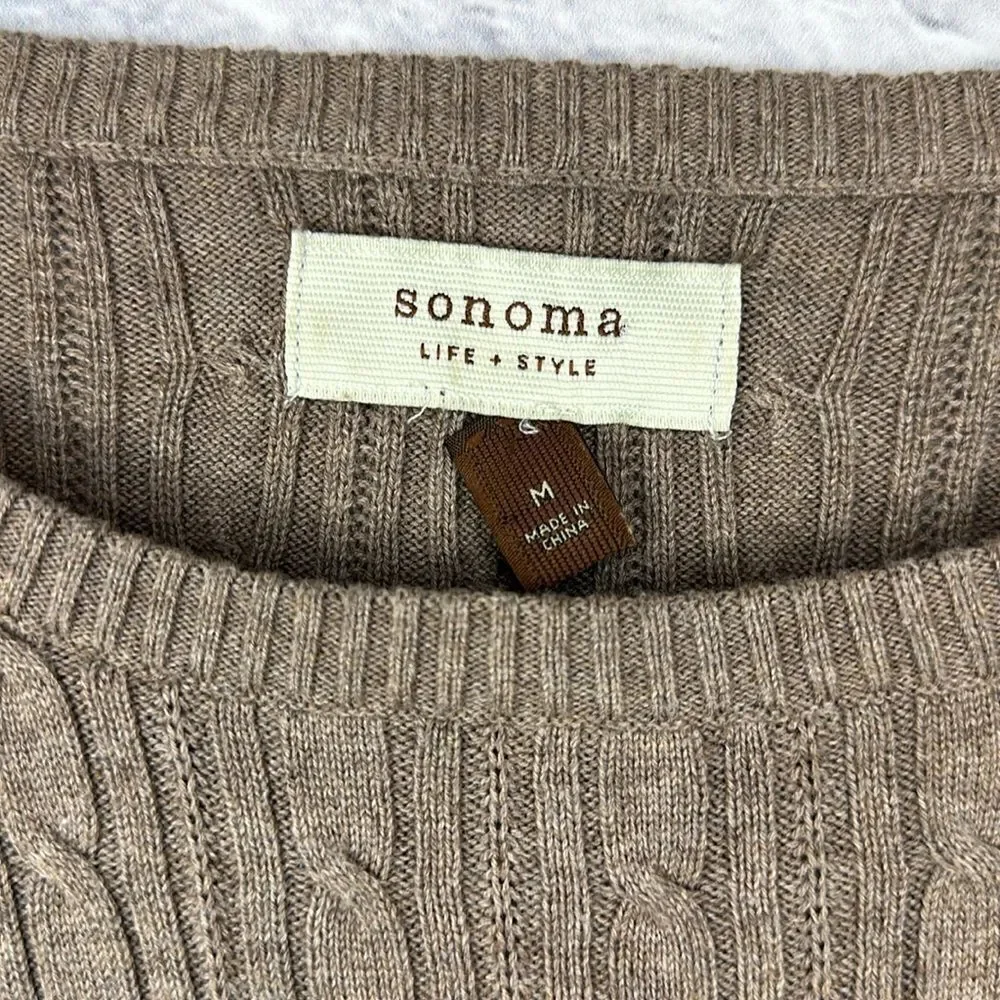 Sonoma Tan Knit Sweater Size Medium
